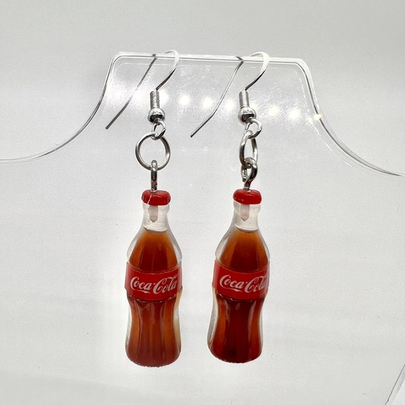 Coke Earrings - Coca Cola Earrings - Soft Drink Earrings - Soda Pop Earrings - Picture 1 of 10